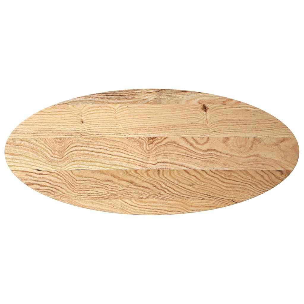 vidaXL Solid Oak Wood Oval Tabletop - 140x60x2 cm For Coffee, Side or Bar Tables - Unique Grain Patterns