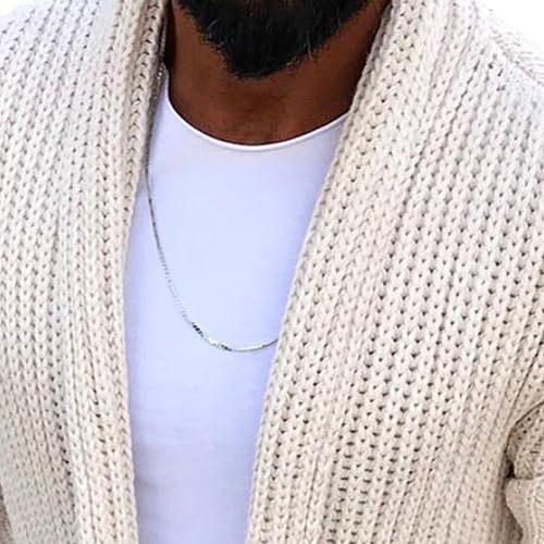 Men's Mid-Long Sweater Cardigan Shawl Collar Open Front Cardigans Long Sleeve Sweater Pockets for Men2