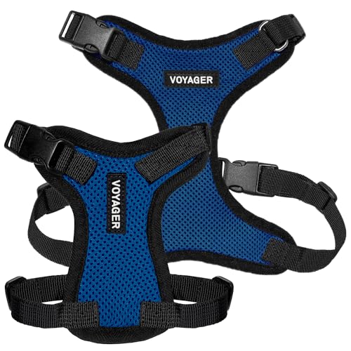 Image of Voyager Step-in Pet Harness - All Weather Mesh, Adjustable Step in Harness for Cats and Dogs by Best Pet Supplies - Royal Blue /Black Trim, L
