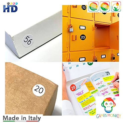 GamesMonkey® - Etichette Numeri Adesivi Cerchi