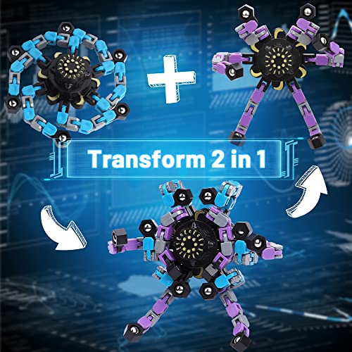 Transformer Chain Robot Fidget Spinner Toy 6 Pack - Image 3