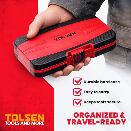 Tolsen 13pcs VDE Insulated Electricians Screwdriver Set with Rubber Handle in Hard Case | Interchangeable | Magnetic Tips | 1000V | Ideal for Electrical, Home and DIY Projects - Image 4