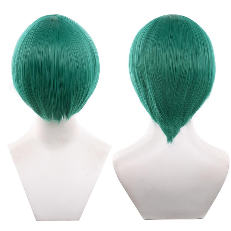 063-Ultramarine Green/teal color 30cm/1feet anime male hairstyles Wig Heat resistant Short Straight hair Synthetic Hair