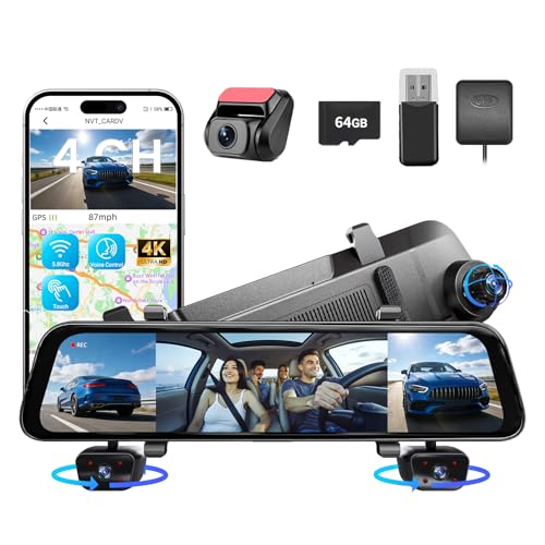 12" 4K+1080Px3 Mirror Dash Cam
