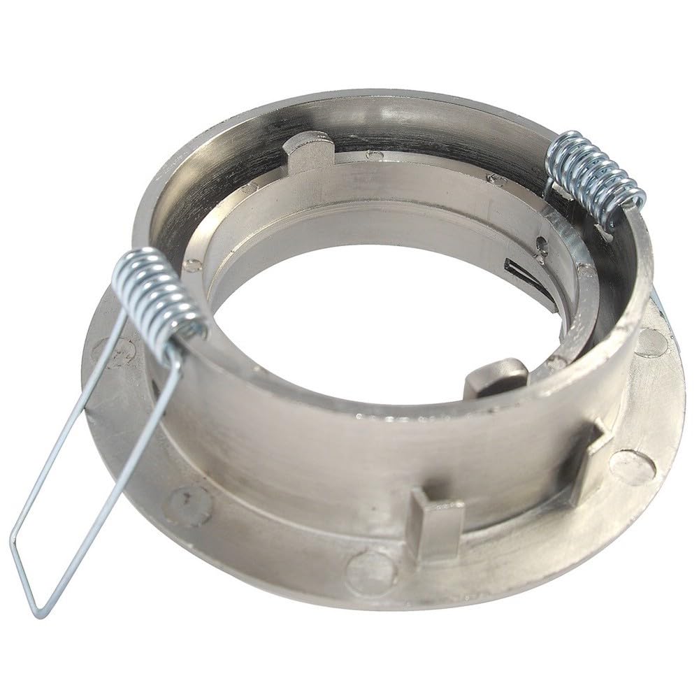 6er Set LED o. Halogen Einbaustrahler Timo für 12V und 230Volt Farbe: Edelstahl gebürstet (ohne Leuchtmittel) inkl. 230Volt GU10 und 12Volt MR16 Fassung. Spot Rund für Lochausschnitte von 68-76 mm.