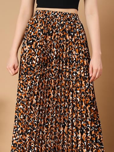 Image of KZULLY | Floral Printed Maxi Skirt | Comfortable Elastic Waist | Stylish Morden and Comfortable Looking | Fashionable and Modern Look Perfect for Any Event| Polyester, Crepe| for Women