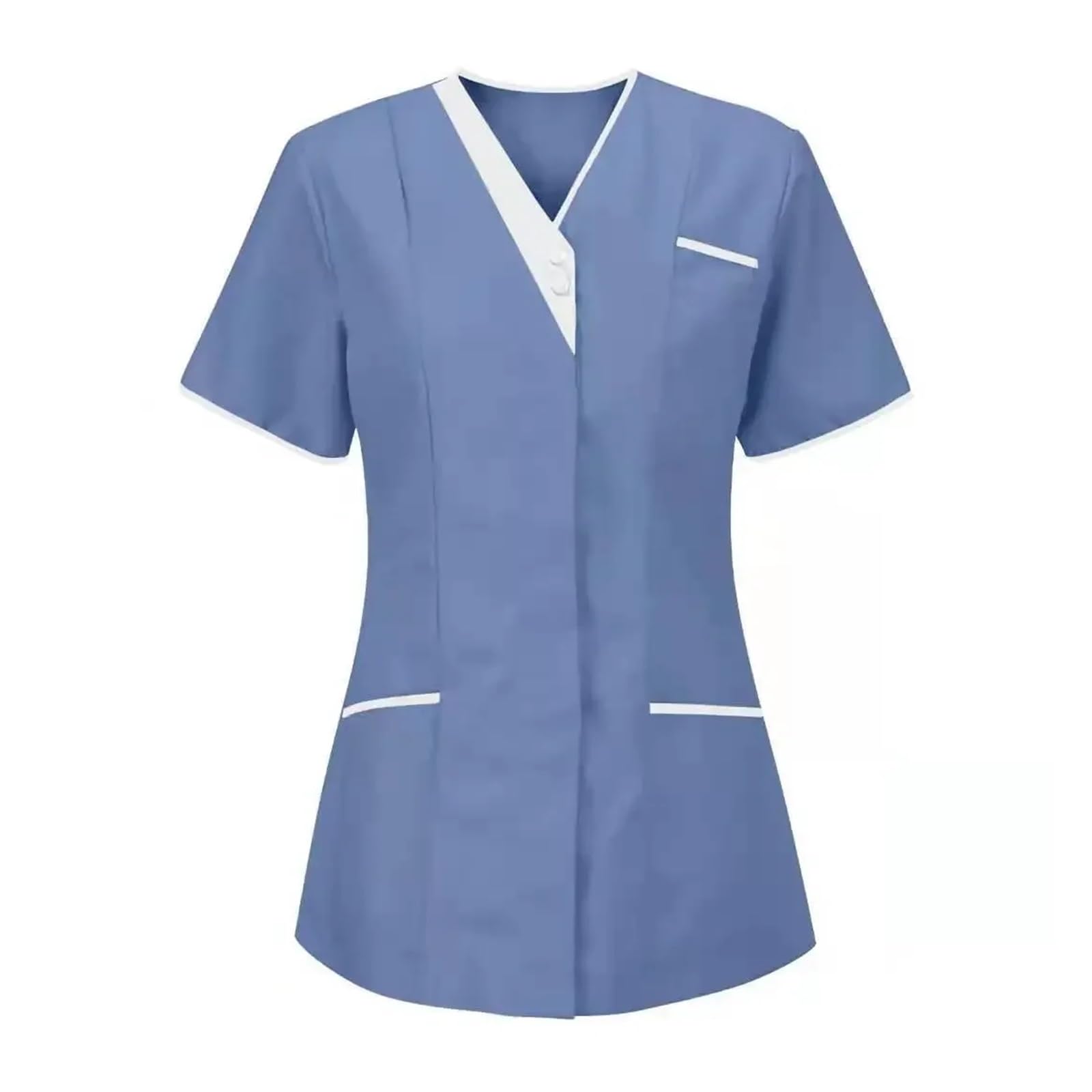 Uniforme de Enfermera Ropa de Lavado de Manos for Hospital, Blusas, Ropa de Trabajo de enfermería de algodón Puro, Blusas, Uniforme de Camarero, Ropa de Trabajo(Dark Blue,S)