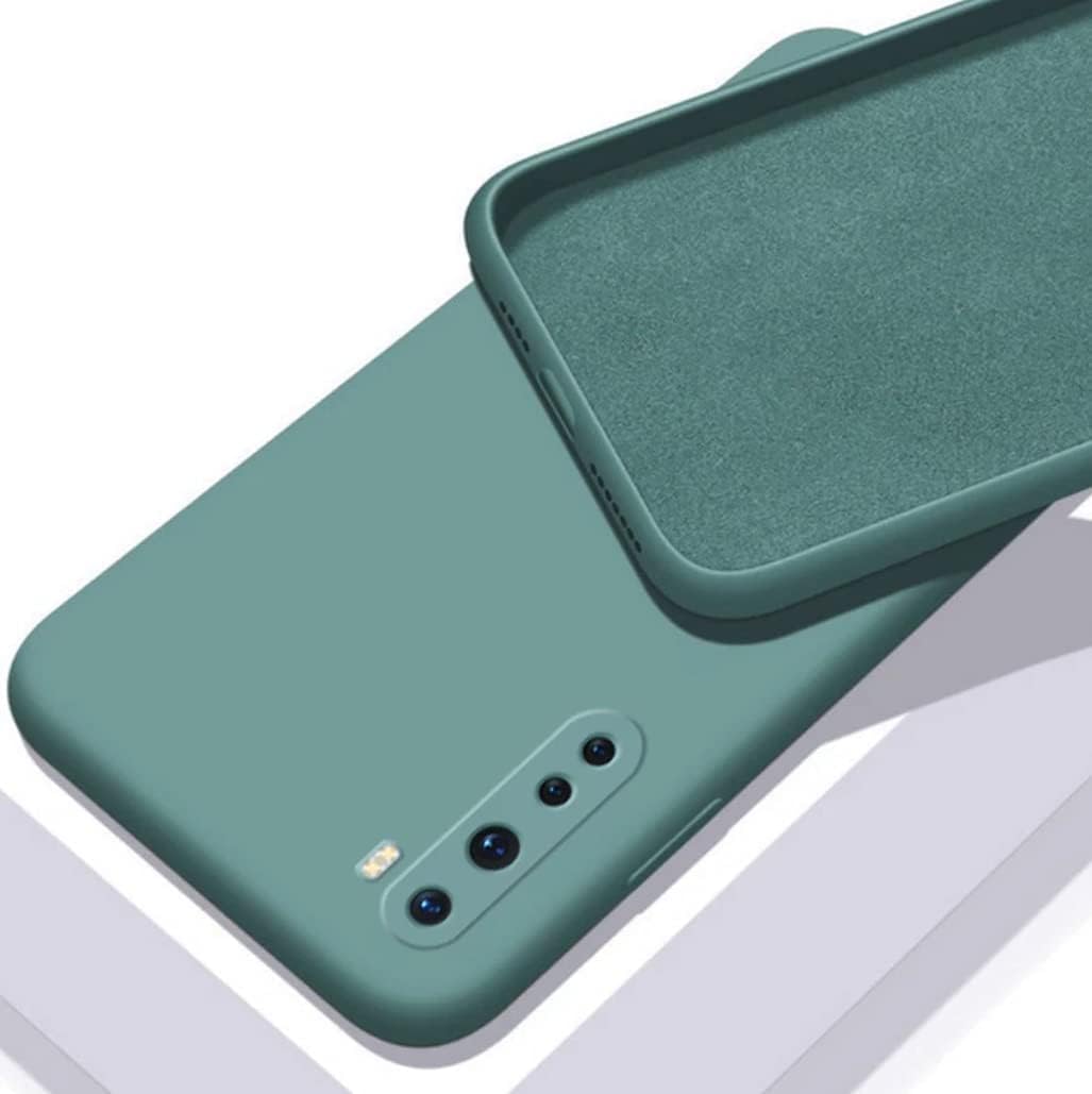 Muzz Case for OnePlus Nord 2020, Liquid Gel Rubber Bumper Case OnePlus Nord with Soft Microfiber Lining Cushion Slim Hard Shell Shockproof Protective Cover for OnePlus Nord 5G (Green)
