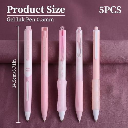 Set de 5 bolígrafos gel negro punta 0.5mm retráctiles miniatura 2