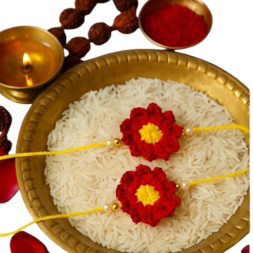 Image of Handmade Crochet Rakhis for Brothers - 100% Pure Cotton /Wool