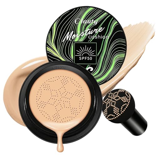 Cushion Foundation Air Cushion CC Cream With SPF 50, Full Coverage Foundation, Color Corrector, Even Skin Tone, Tattoo cover up, Moisturizing Concealer Sunscreen Foundation Makeup (Natural SPF50)