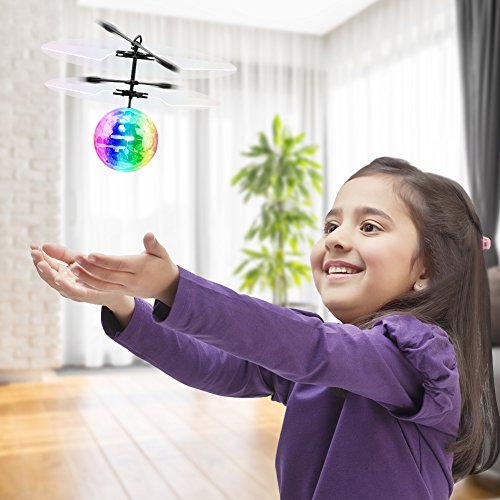 Toyk Flying Ball Infrared Induction RC Flying Toy Builtin LED Light