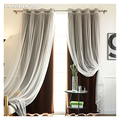 Cortinas apagones con visillo para dormitorio y ventanas de diseño moderno 3
