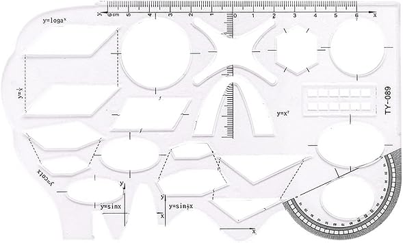 HANBOLI Drawing Templates, 1 Pc Clear Geometry Ruler Architectural Templates Drawing Template Template Architecture Hollow Drafting Ruler Shapes