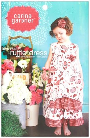 Carina Gardner RBP-012 Love Nest Ruffle Girls Dress Pattern, Each