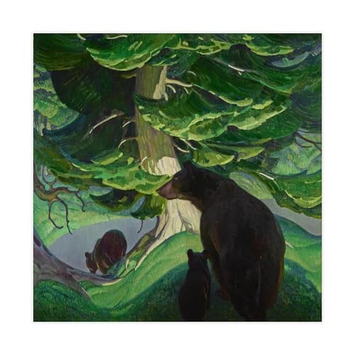 Ours noirs giclée d'art William Herbert Dunton sur toile fine