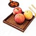 Plateau de panier en rotin, plateau de service pour assiette de fruits bruns, coffre-fort pratique en bois pour servir de la nourriture et des(Rattan basket 18 * 18 * 2cm)