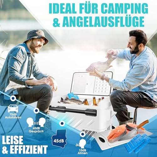 Bild 2 - KESSER® Kompressor Kühlbox elektrisch 41 Liter | Camping Gefrierbox mit LED-Touch| Mit APP-Steuerung & Kühlakkus USB-Anschluss 12/24 V 230V | Kühlschrank Kühlung bis -20 °C für Auto LKW Weiß Schwarz