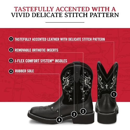 Image of Justin Mandra 8 inch Western Cowgirl Boots for Women