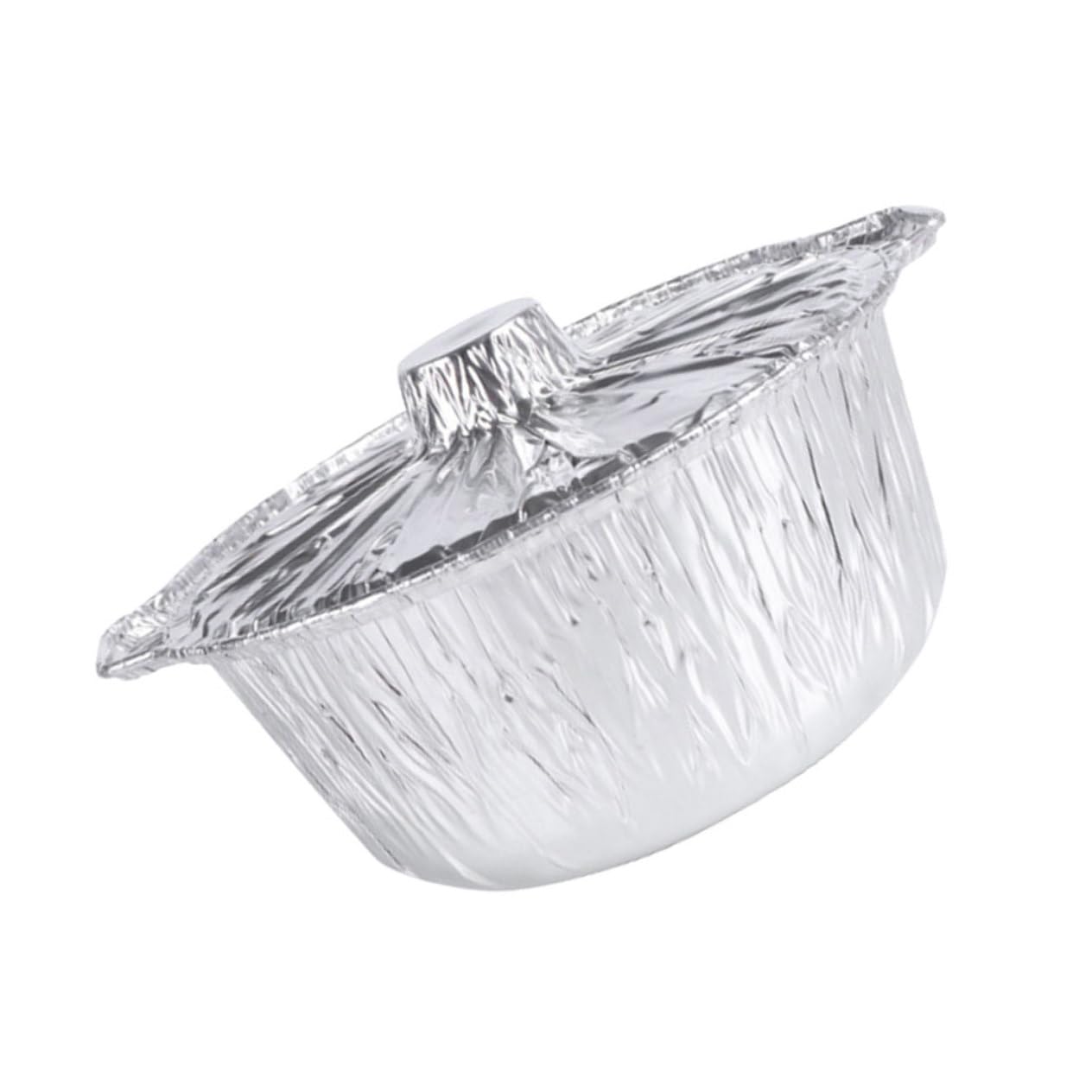 Unomor Reusable Tin Foil Pot Easy BBQ Container Leakproof Packing Box for Food Storage Transport for Outdoor Activities