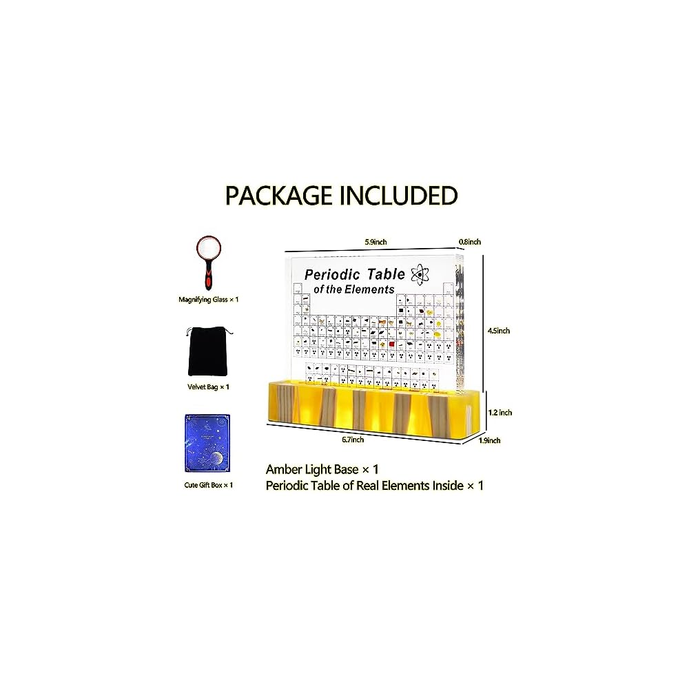 Periodic Table with Real Elements Inside, Amber Qatar | Ubuy