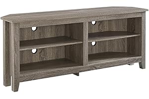 Walker Edison Maxwell Classic 2 Shelf Corner TV Stand for TVs up to 65 Inches