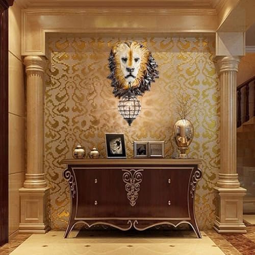 Golden Crystal Lion Head Modern Antique Wall Lamp/Wall Scone/Wall...