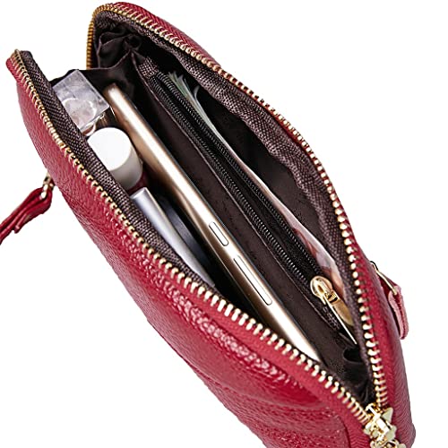Women's Leather Wallet RFID Layer Cowhide Zipper Long Money Clip Casual Embossed Clutch(E)4