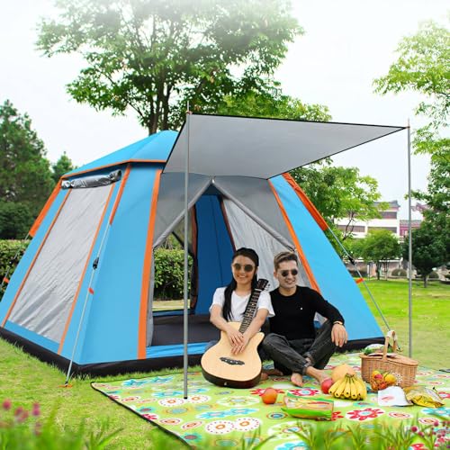 Carpa instantánea para camping 4-5 personas azul miniatura 6