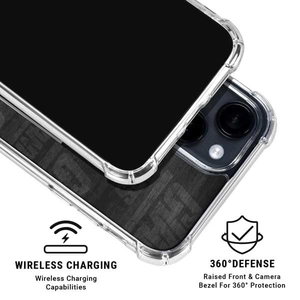 Skinit Clear Phone Case Compatible with iPhone 14 - Officially Licensed NFL New York Giants Black & White Design