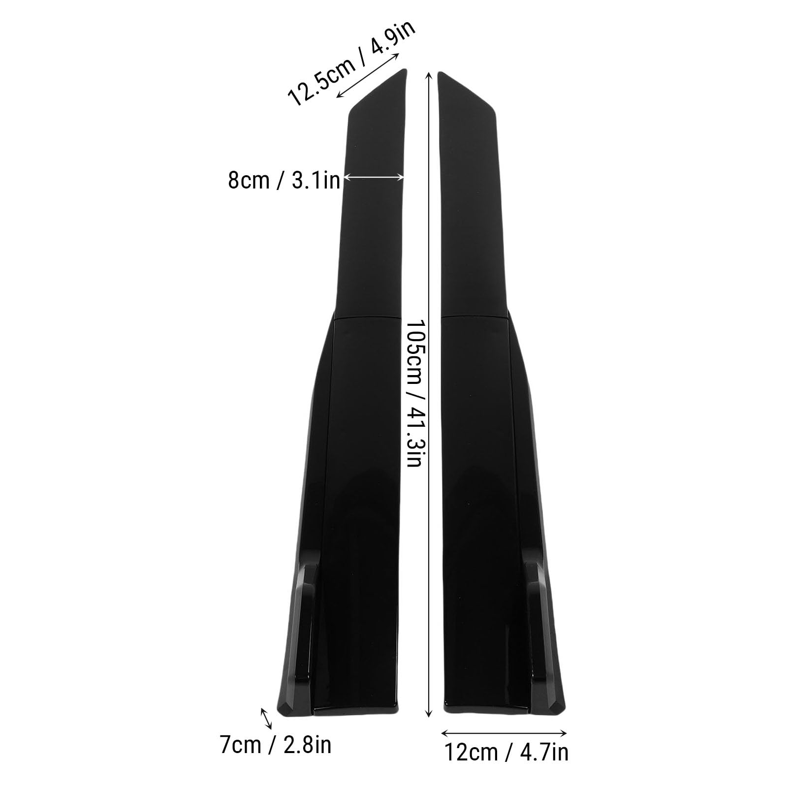 Minigonne Laterali per Auto, Minigonne Laterali Regolabili Universali da 105 Cm Body Rocker Panel Extension Splitter Lip Upgrade Kit per più Modelli di Auto (BLACK)
