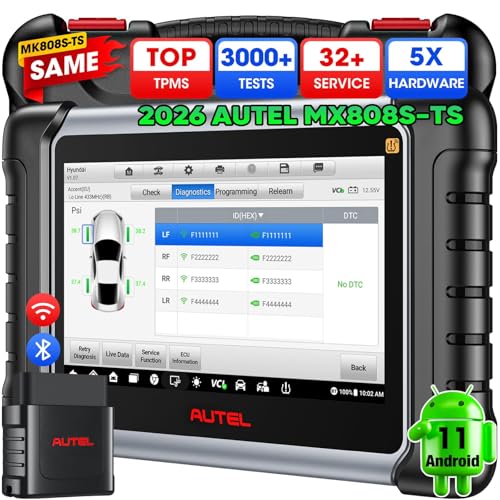 Autel MaxiCheck MX808S-TS Valise Diagnostic Auto: 2026 Outil Réapprentissage TPMS Voiture, Niveau Égal de MK808S-TS MK900TS, Mise à Niveau de MK808BT MK808S...