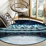 YWJFASHION Runder Baumwollteppich Große rutschfeste Rutschendecke Arena Eishockey Runde Teppich Teppiche Teppiche for Schlafzimmer Area Teppich Moderne Matten (Size : Diameter 150cm)