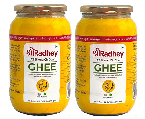 SHREERADHEY A2 gir cow ghee (1 Litre (Pack of 2)) (B0B1VHL8Y2) Amazon Price History, Amazon Price Tracker