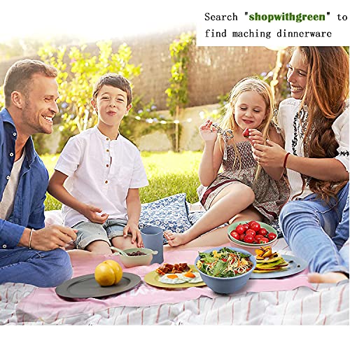 Shopwithgreen 10 Inch Wheat Straw Dinner Plates, Unbreakable Sturdy Plastic Dinner Plates, Microwave And Dishwasher Safe #TOP6