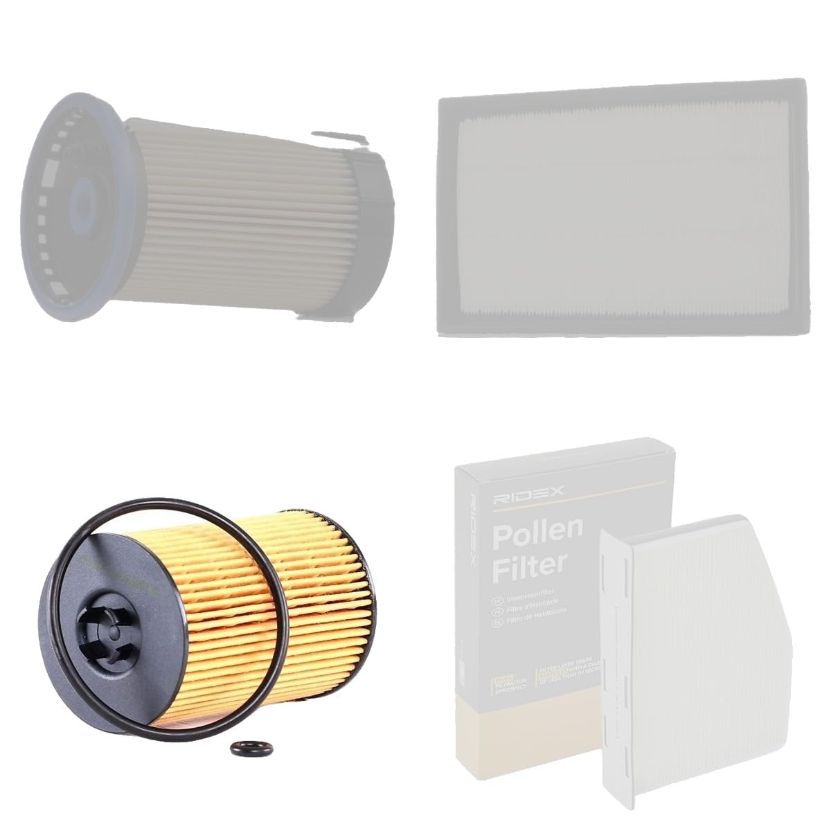 RIDEX 4055F28834 Kit de filtros con juntas con filtro previo Compatible con VW Passat B8 Variant 3G5, CB5 Gasóleo