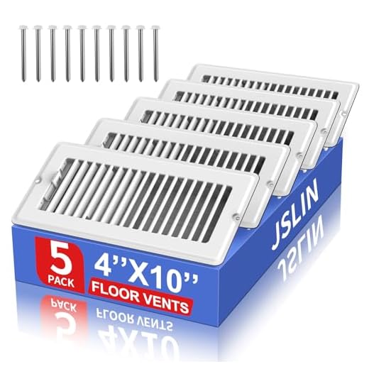 4x10 Floor Register, 5-Pack Vent Covers for Home Floor, Wall or Ceiling