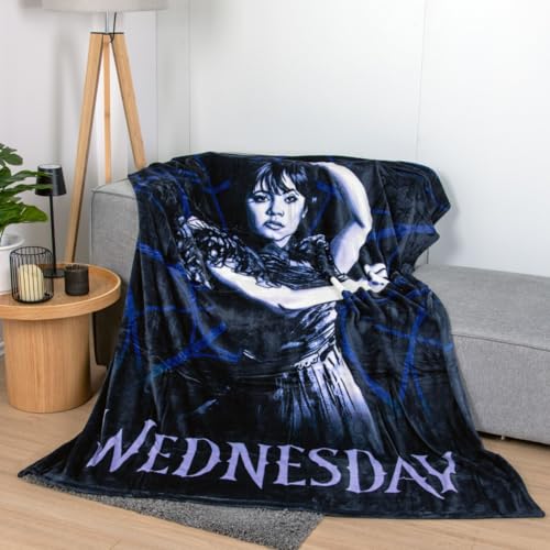 Couverture Wednesday Wellsoft Herding noire en polyester 150x200 cm - 4