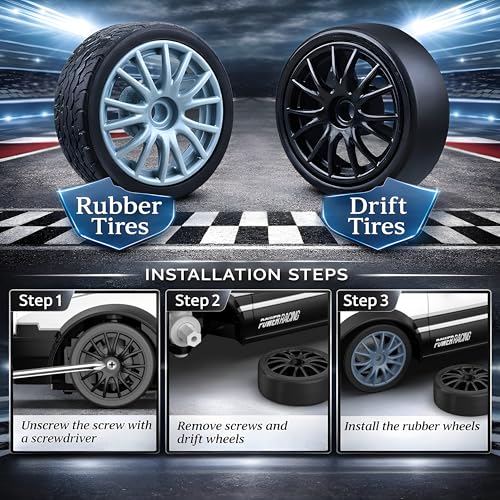 Image of Remote Control Car RC Drift Car 2.4GHz 1:24 Scale 4WD 15KM /H High Speed Model Vehicle with LED Lights Drifting Tire Racing Sport Toy Car for Adults Boys Girls Kids Gift