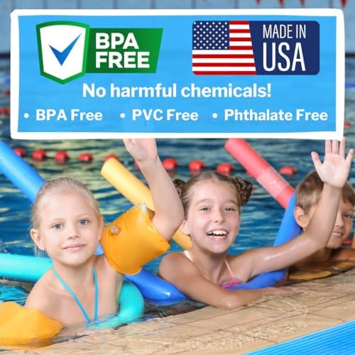 Pool Swim Noodle, FixFind 6 Pack 52 Inch Hollow Foam Pool Swim Noodle, Bright Foam Noodles for Swimming, Floating and Craft Projects (White)