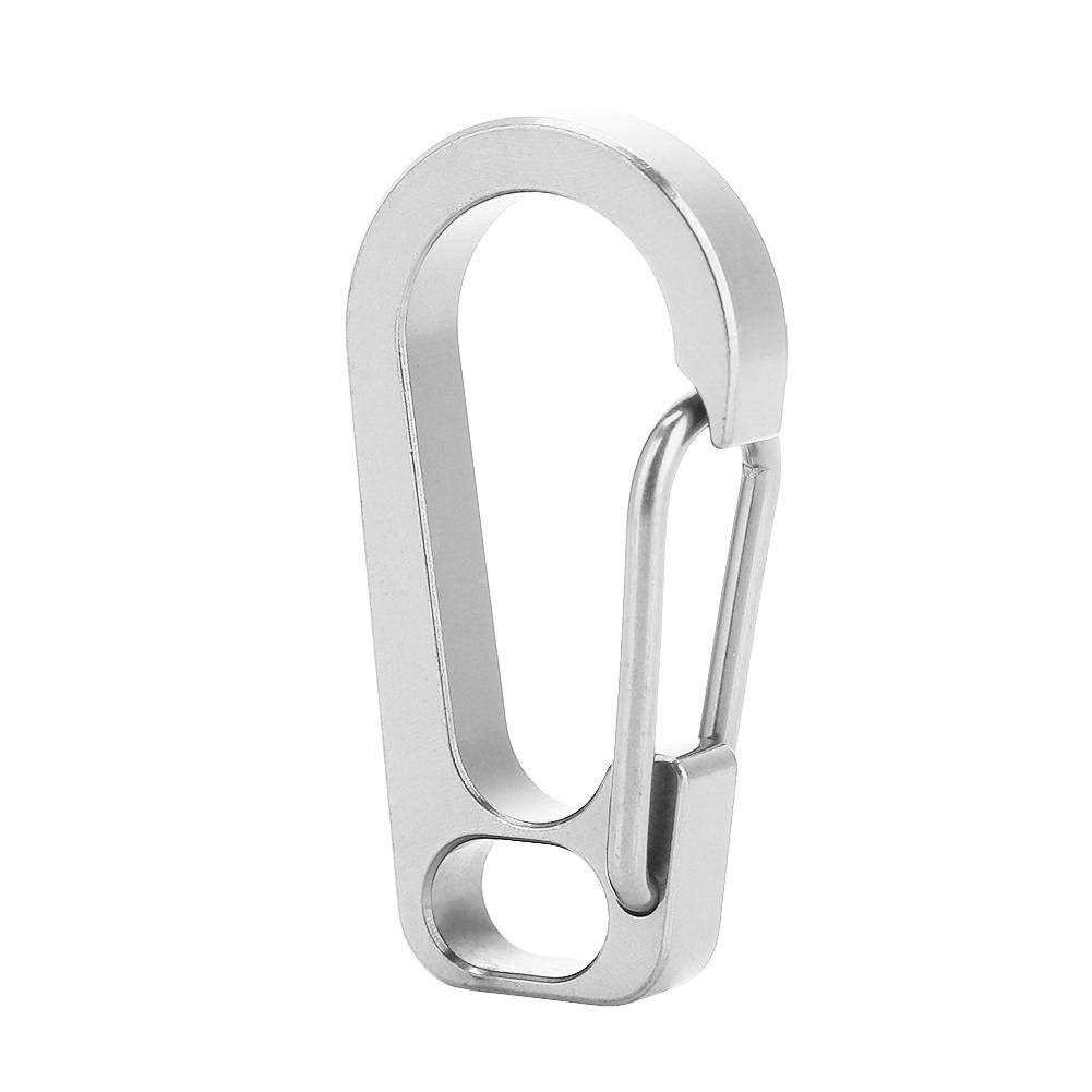 Alomejor Carabiner Keychain EDC Titanium Alloy Mountaineering Buckle Climbing Quick Hanging Safety Carabiner Spring Snap Link Hook for Outdoor Camping Hiking Water Bottle