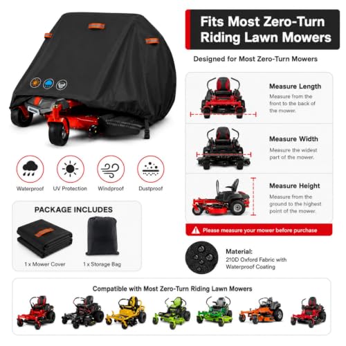 Funda cortacésped Zero Turn Greenworks OZ960 con borde elástico 8