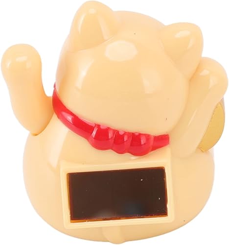 Miniatura 3 de Naroote Chinese Cat Decoration, Eco Friendly Plastic Chinese Lucky Cat Vivid Expression Symbol of Wealth Solar Waving Arm Energy Saving for Shop