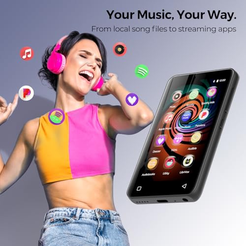 Image of Innioasis 160GB MP3 Player for Kids with Bluetooth, WiFi & 4 inch Touch Screen, Android MP4 Player Preloaded with Spotify, Pandora, Amazon Music, Audible, Libby, Audiobooks (Grey)