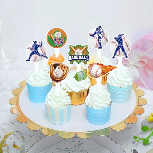 Keaziu 32 Pack Baseball Cupcake Toppers Sports Theme Baseball Cupcake Picks Baseball Sport Birthday Baby Shower Cupcake Decoration thumb #4