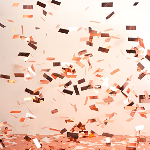 Image of Sumind 200 Grams Gold Silver Large Metallic Confetti Rose Glitter Throwable Table Scatter Foil Confetti for Christmas Birthday Party Baby Shower Graduation Wedding Celebrations(Rose Gold)