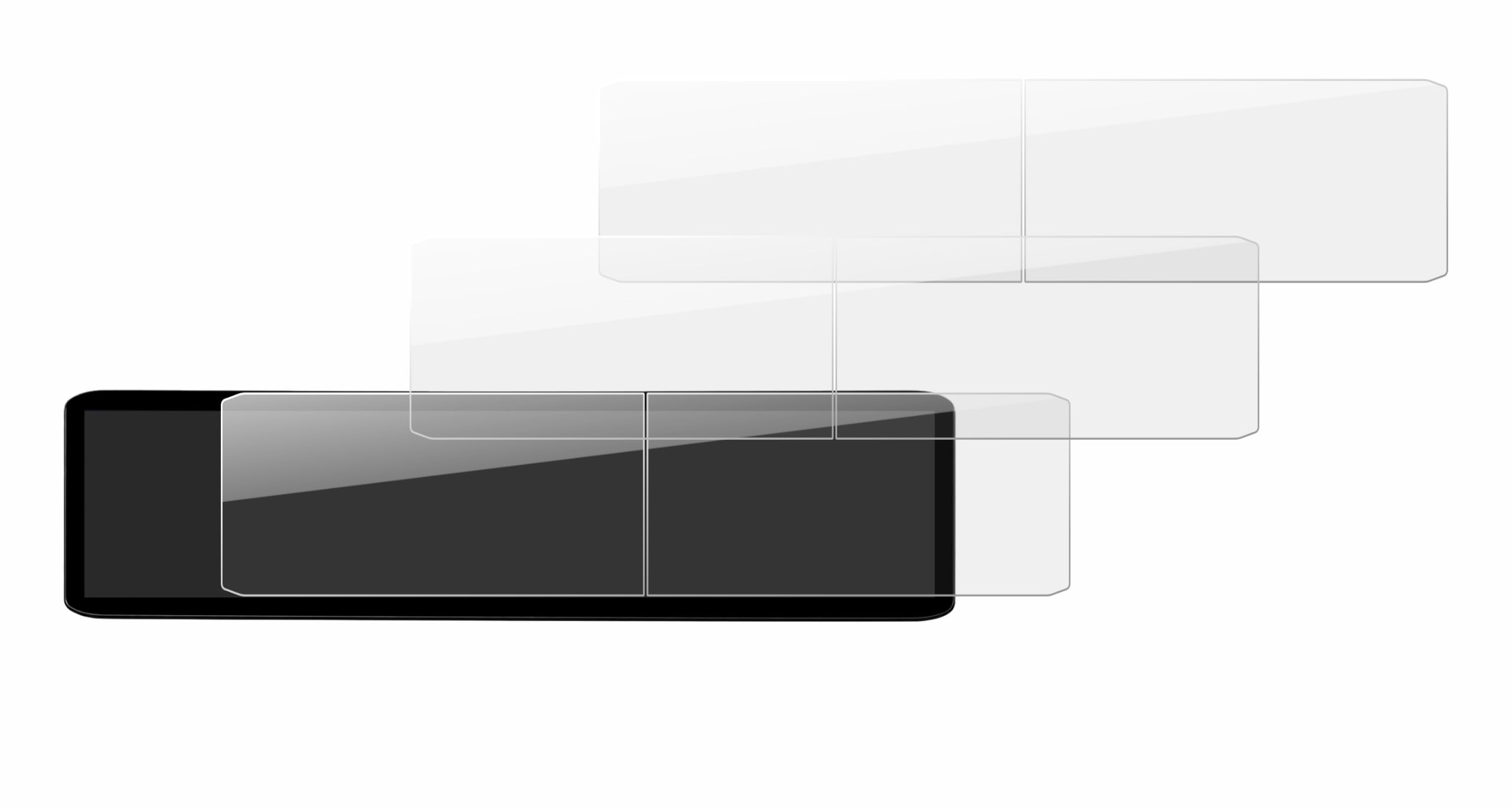 BROTECT Protector Pantalla Cristal para Kia EV2 2026 ccNC Triple Panorama Display Protector Vidrio (3 Unidades) - [Dureza 9H, Anti-Arañazos]