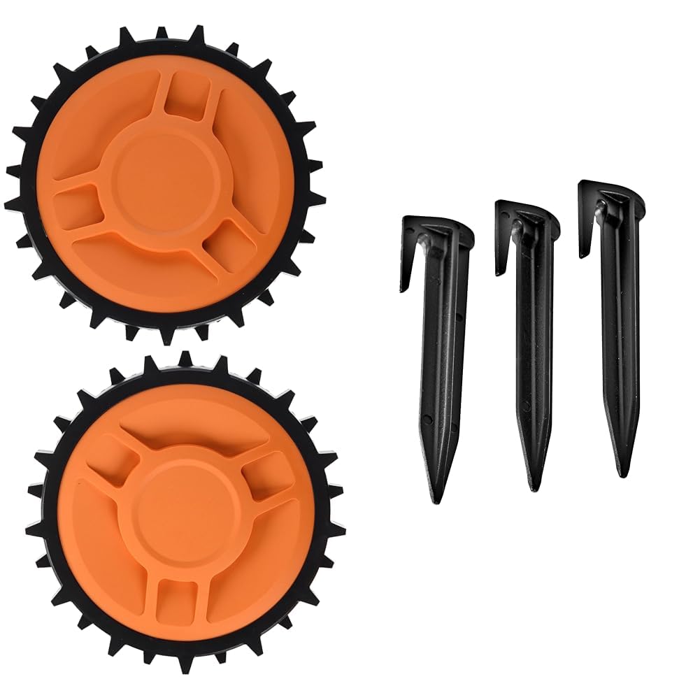 Roues lestées tout-terrain WORX avec 100 piquets de fixation WA0179 pour câble périphérique de robot