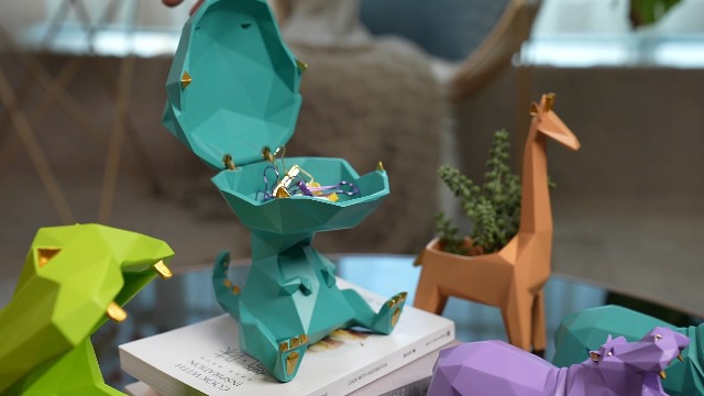 Estatua moderna hipopótamo para decoración de hogar miniatura 7
