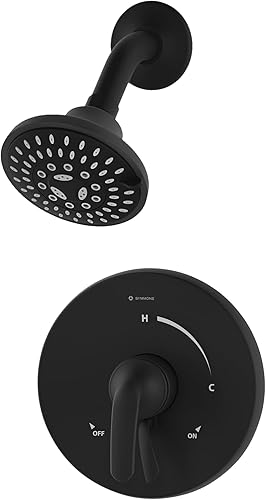 Symmons Elm - Kit de molduras de ducha de montaje en pared con control de volumen integral en negro mate (válvula no incluida)